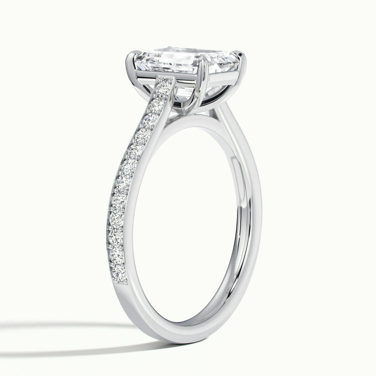 Aimee Emerald Solitaire Pavé Engagement Ring