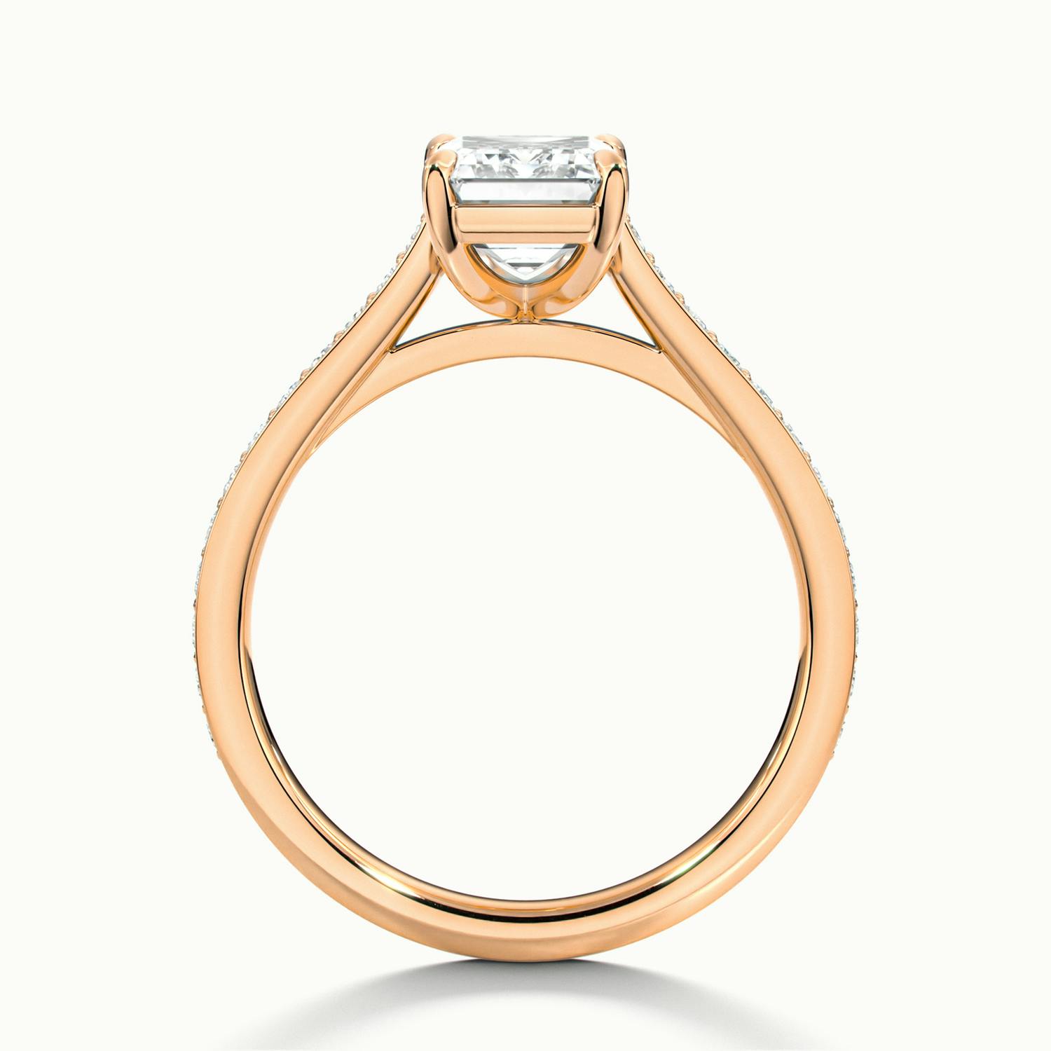 Aimee Emerald Solitaire Pavé Engagement Ring