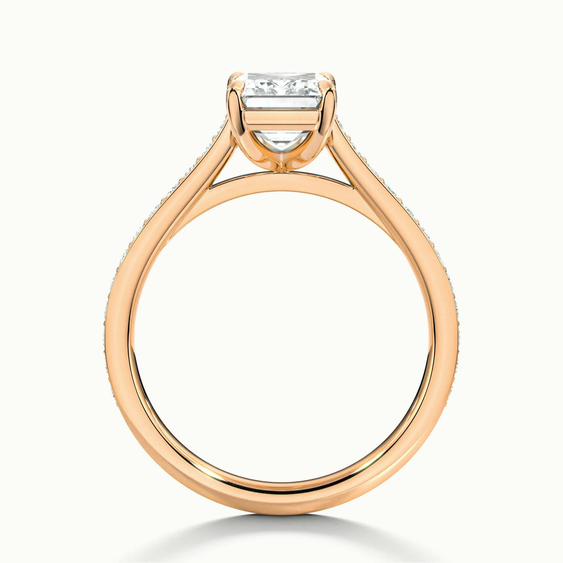 Aimee Emerald Solitaire Pavé Engagement Ring