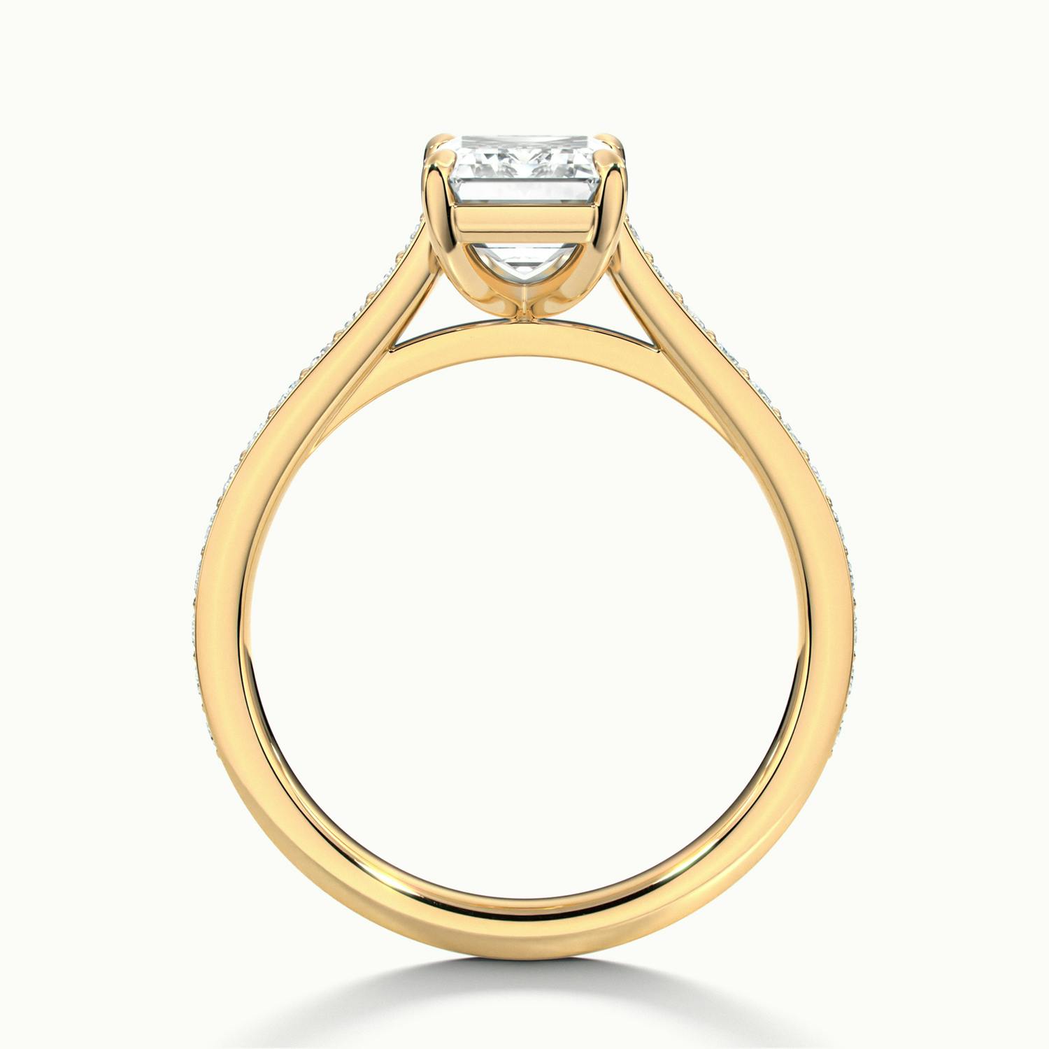 Aimee Emerald Solitaire Pavé Engagement Ring