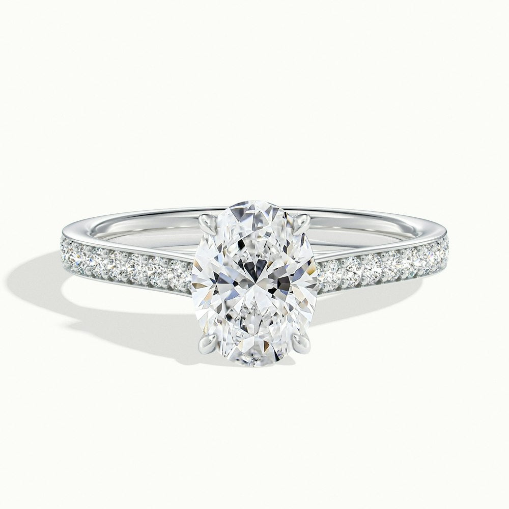 Aimee Oval Solitaire Pavé Engagement Ring