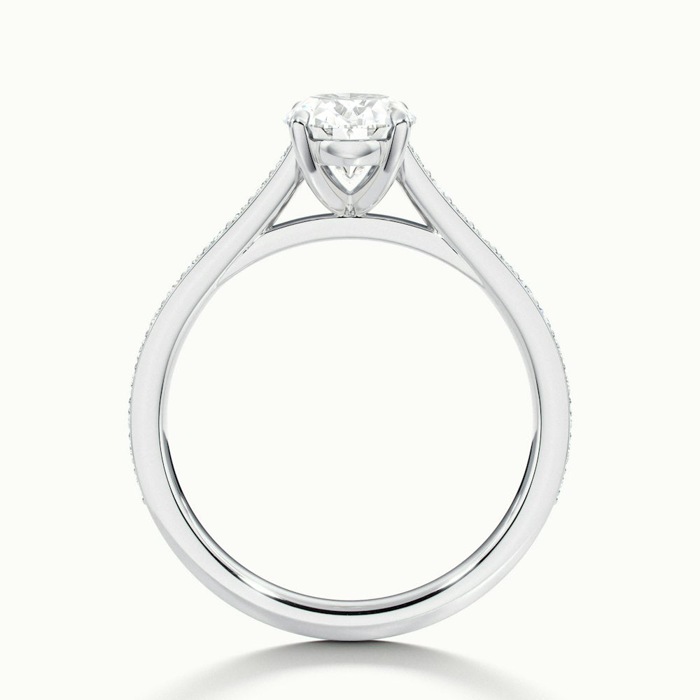 Aimee Oval Solitaire Pavé Engagement Ring