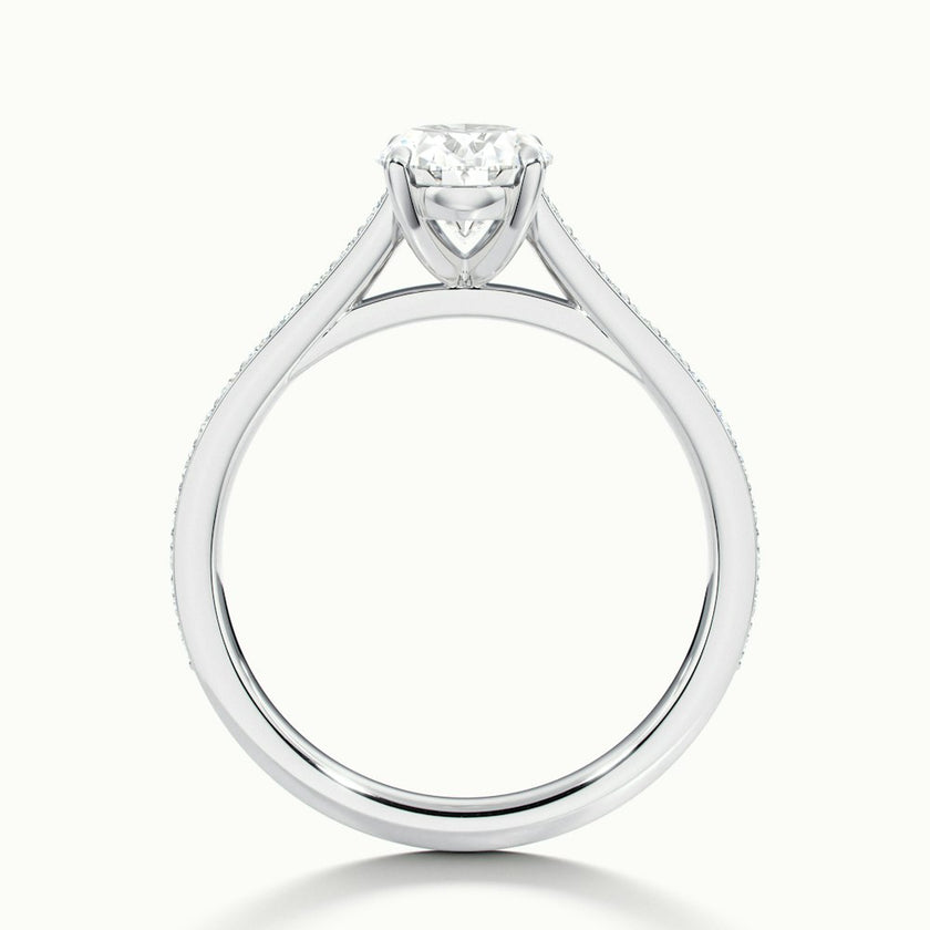 Aimee Oval Solitaire Pavé Engagement Ring