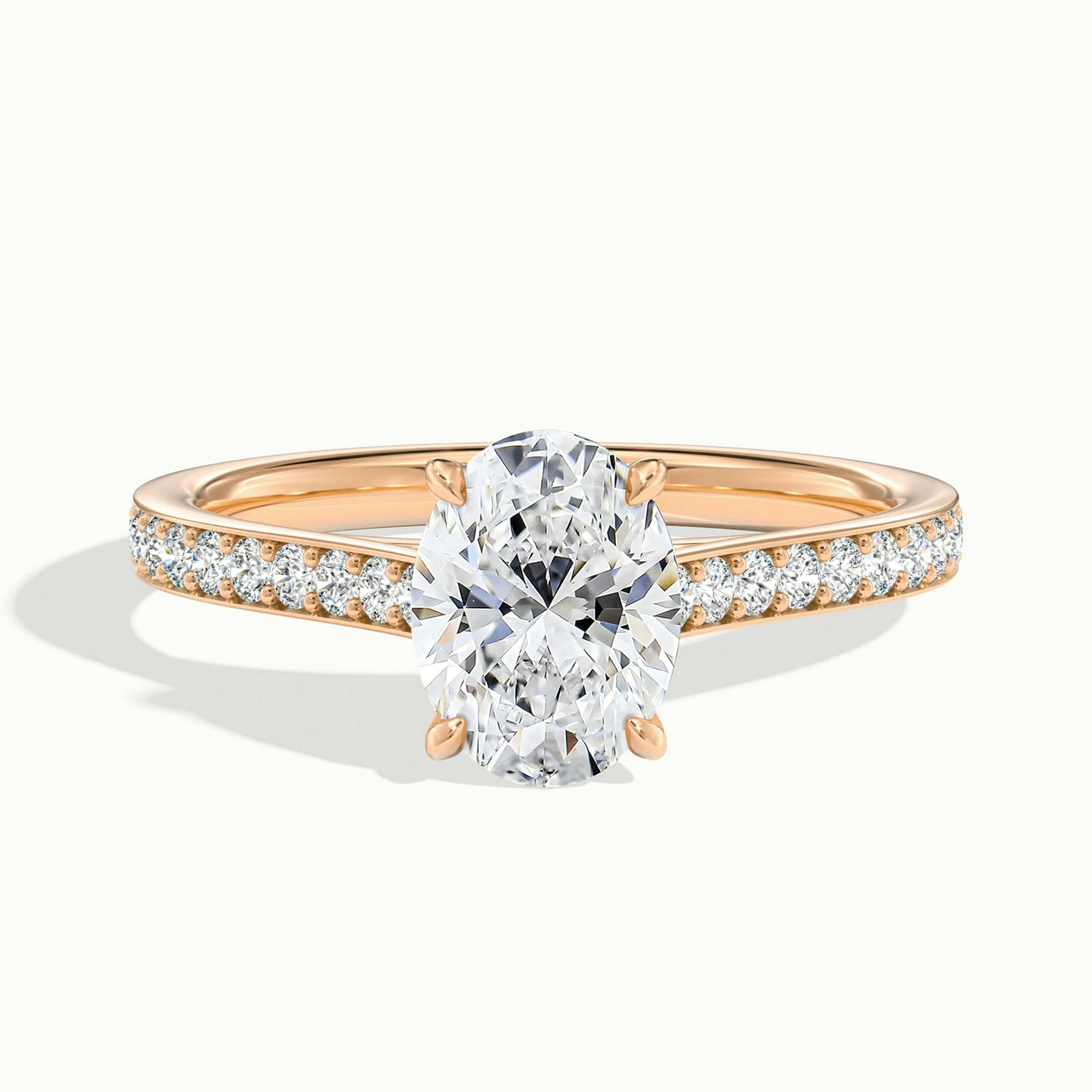 Aimee Oval Solitaire Pavé Engagement Ring