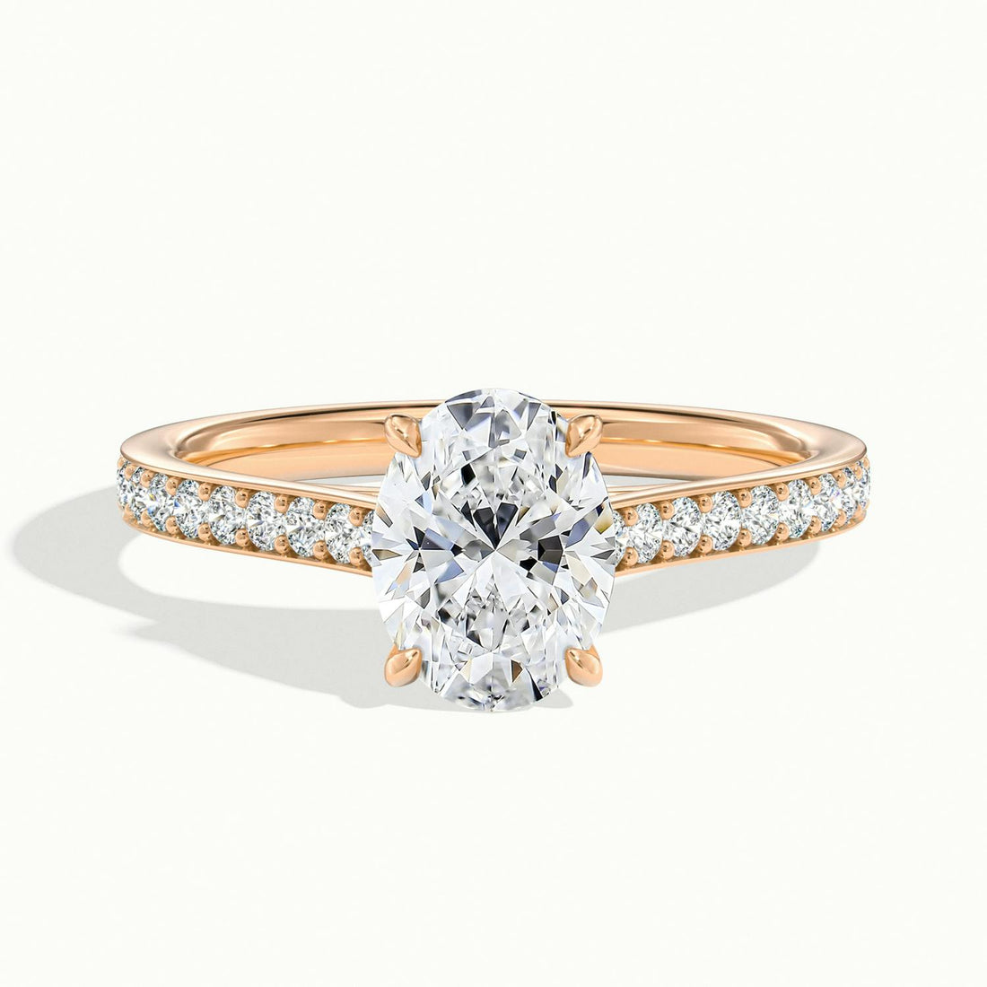 Aimee Oval Solitaire Pavé Engagement Ring