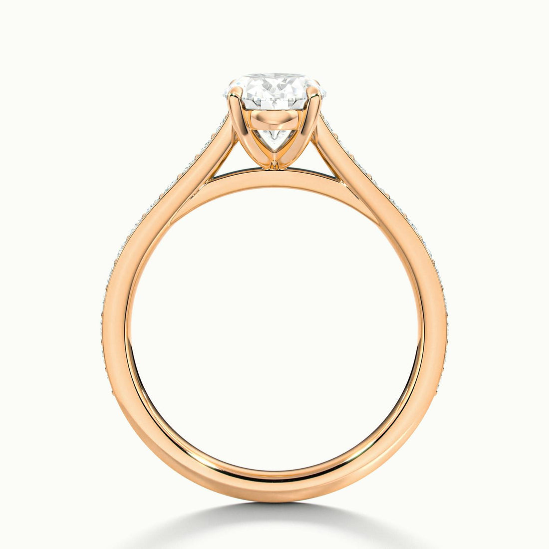 Aimee Oval Solitaire Pavé Engagement Ring