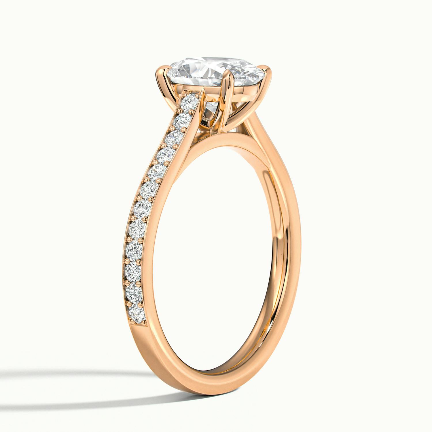 Aimee Oval Solitaire Pavé Engagement Ring