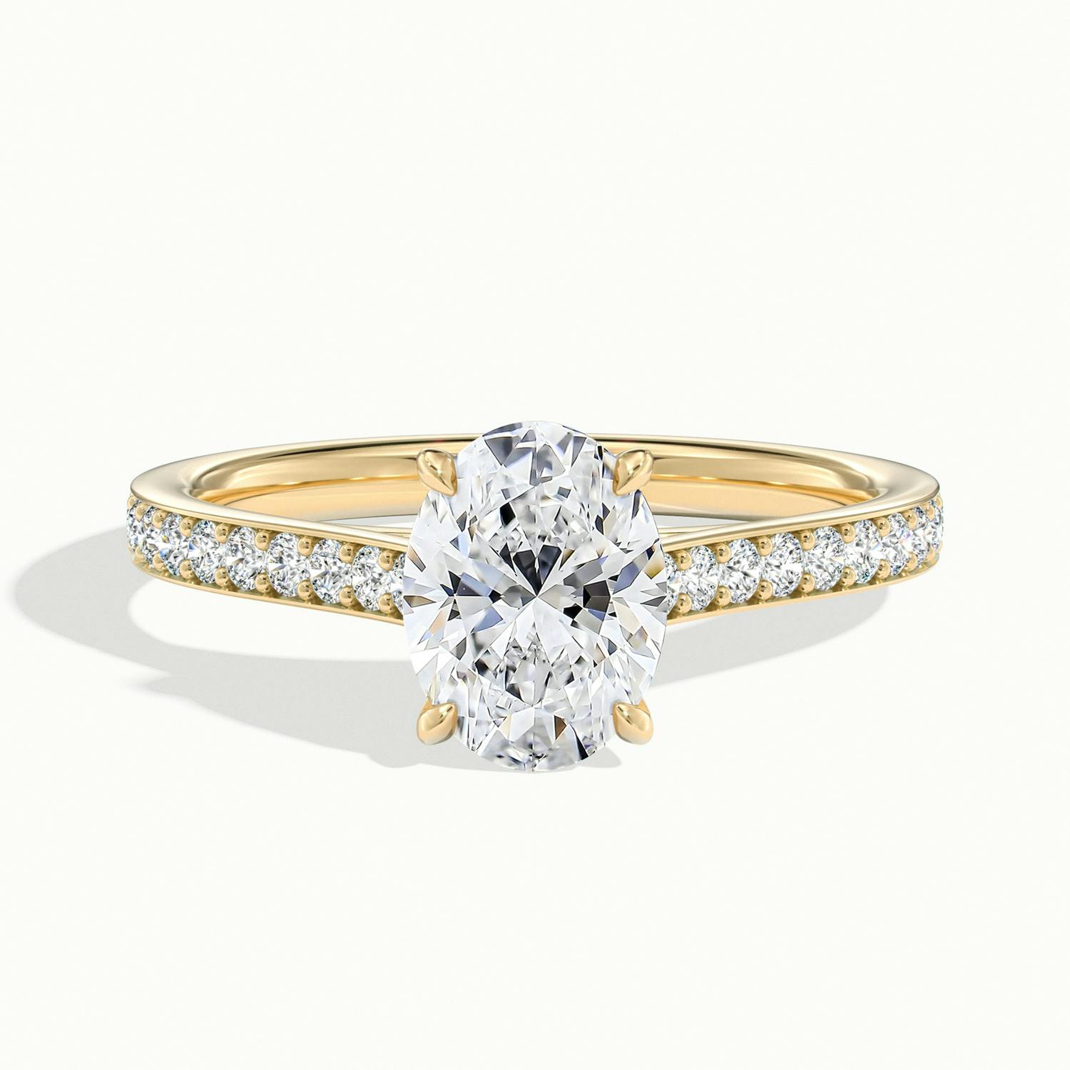 Aimee Oval Solitaire Pavé Engagement Ring