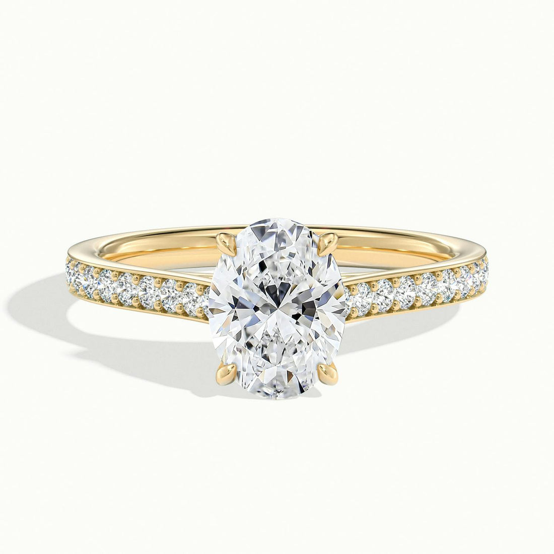Aimee Oval Solitaire Pavé Engagement Ring