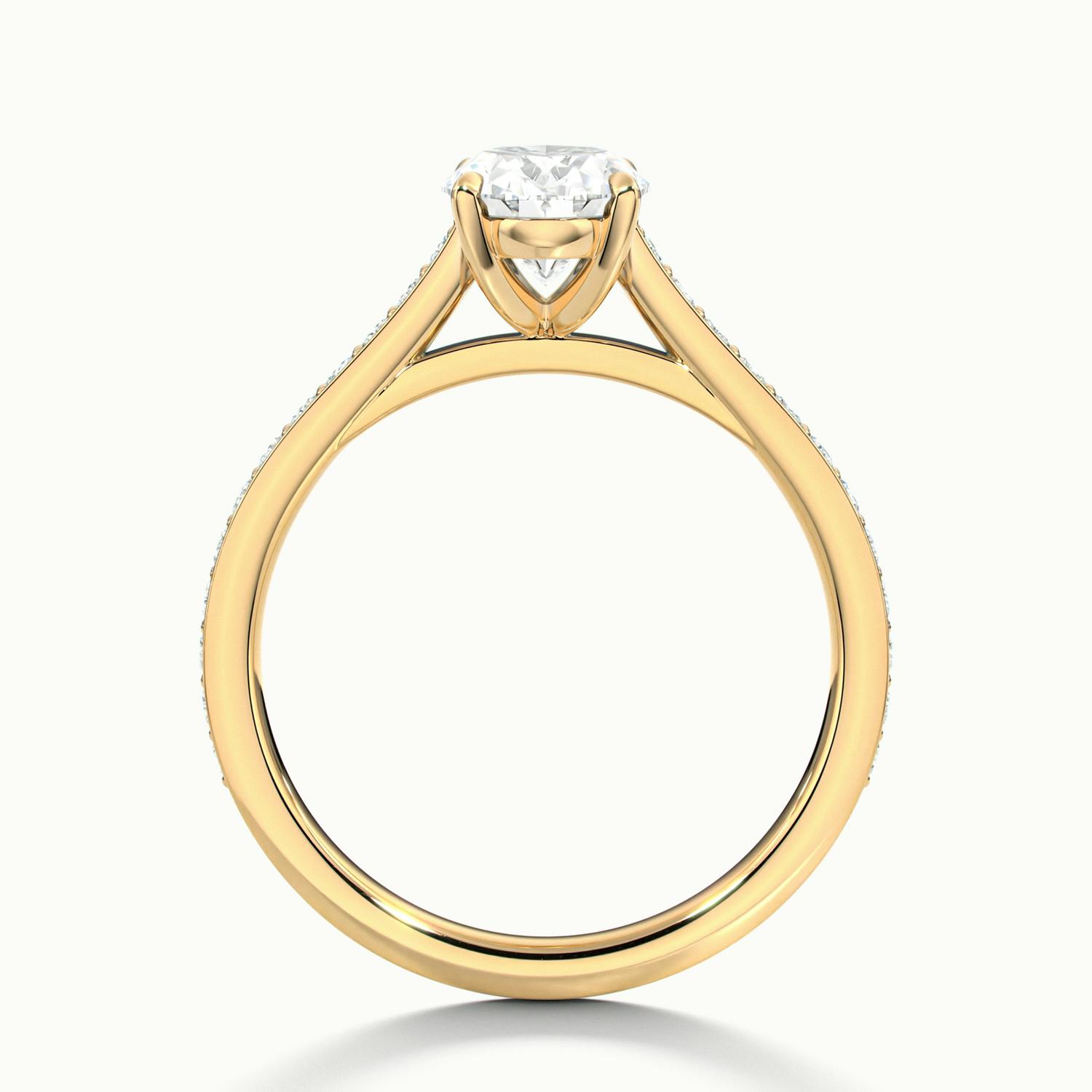 Aimee Oval Solitaire Pavé Engagement Ring