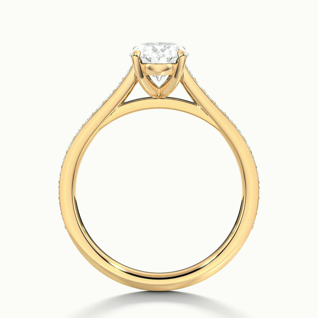 Aimee Oval Solitaire Pavé Engagement Ring