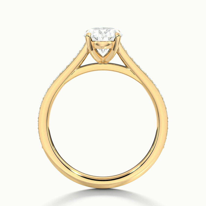 Aimee Oval Solitaire Pavé Engagement Ring