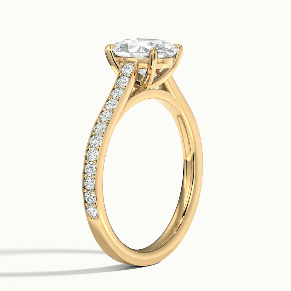 Aimee Oval Solitaire Pavé Engagement Ring