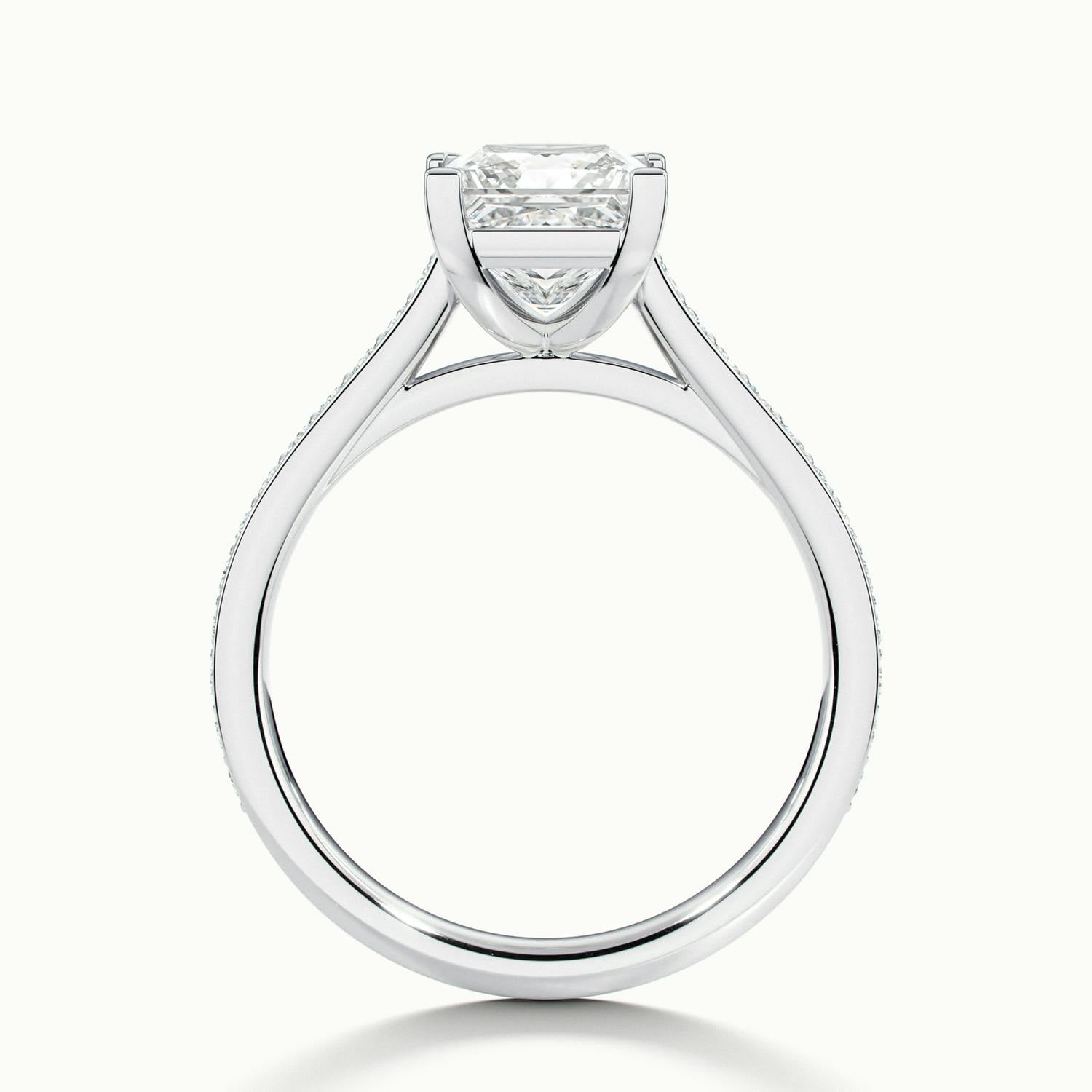 Aimee Princess Solitaire Pavé Engagement Ring