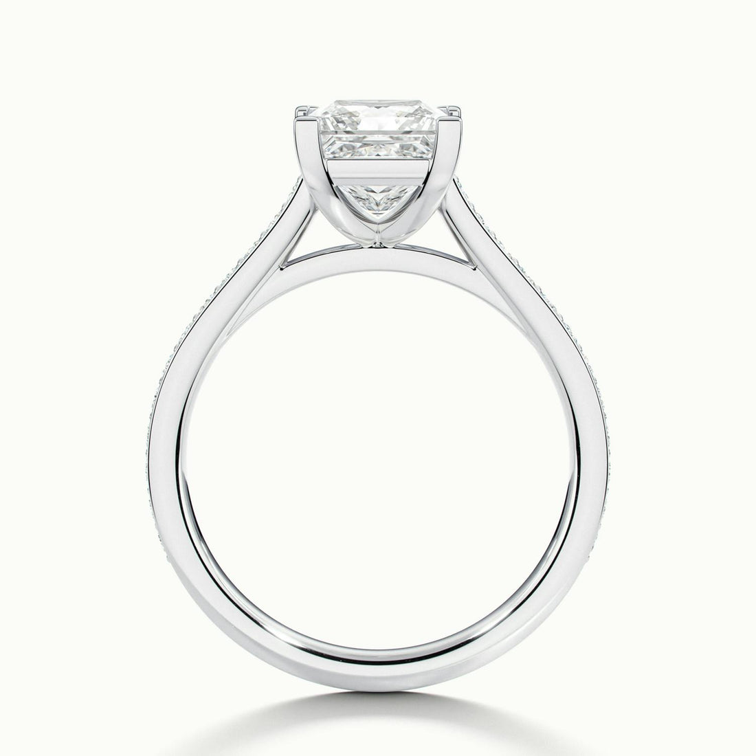 Aimee Princess Solitaire Pavé Engagement Ring