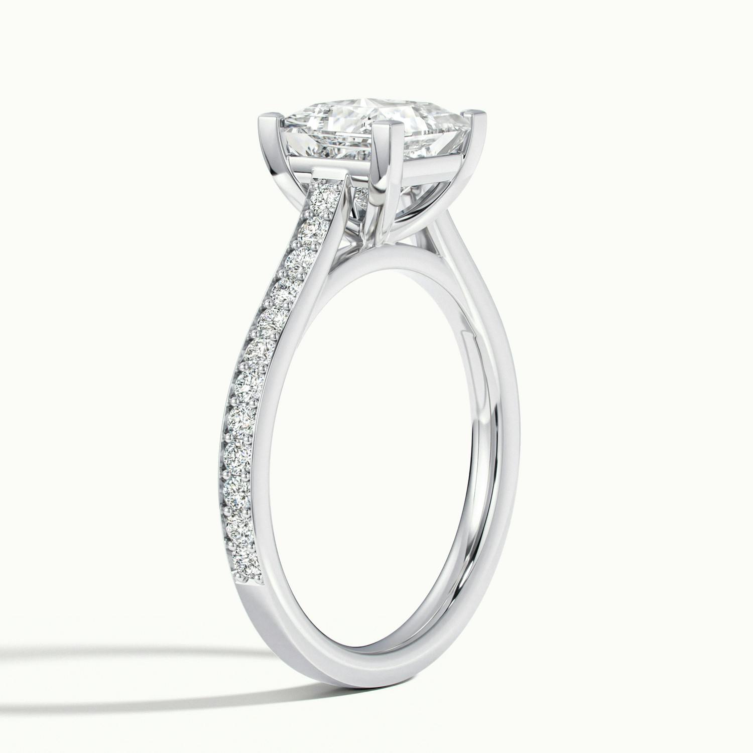 Aimee Princess Solitaire Pavé Engagement Ring