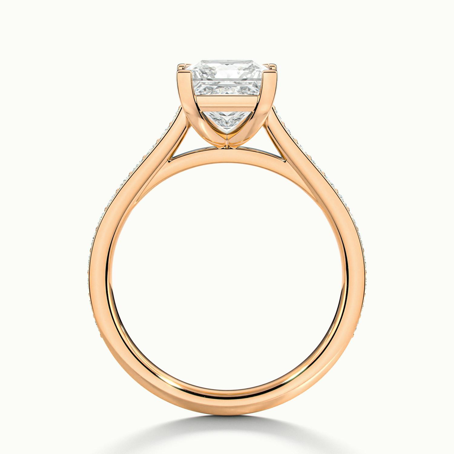 Aimee Princess Solitaire Pavé Engagement Ring