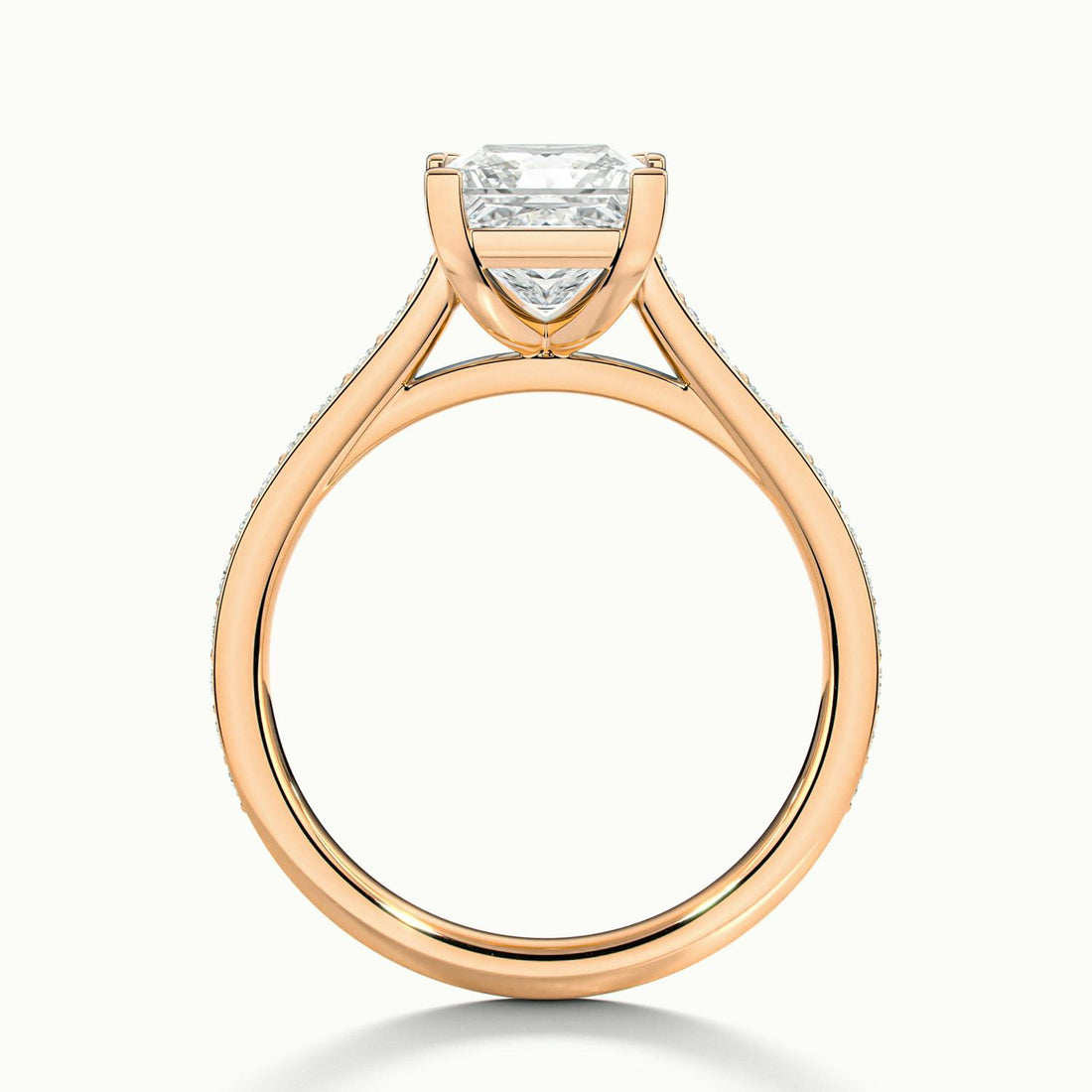 Aimee Princess Solitaire Pavé Engagement Ring