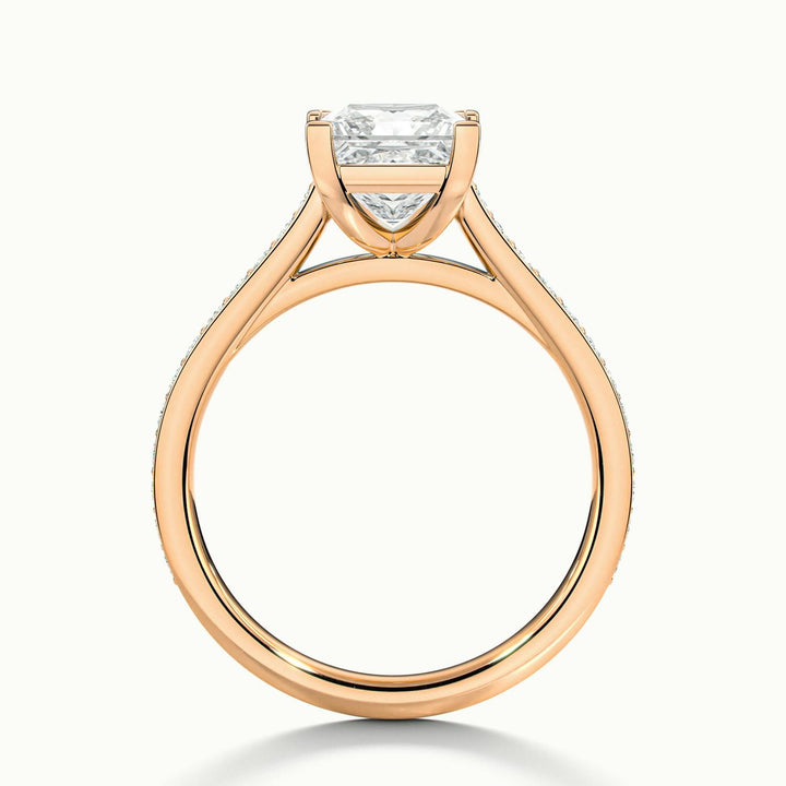 Aimee Princess Solitaire Pavé Engagement Ring