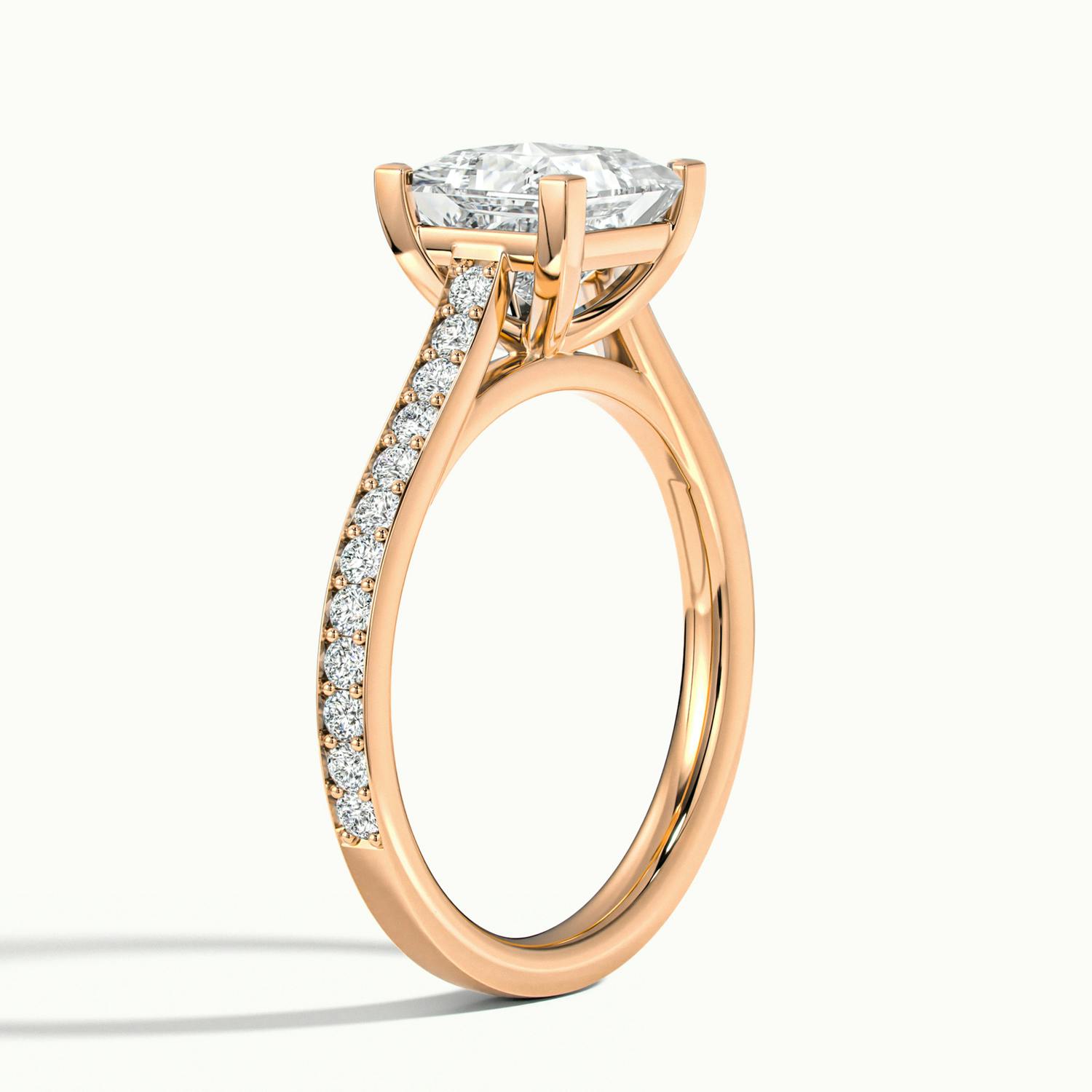 Aimee Princess Solitaire Pavé Engagement Ring
