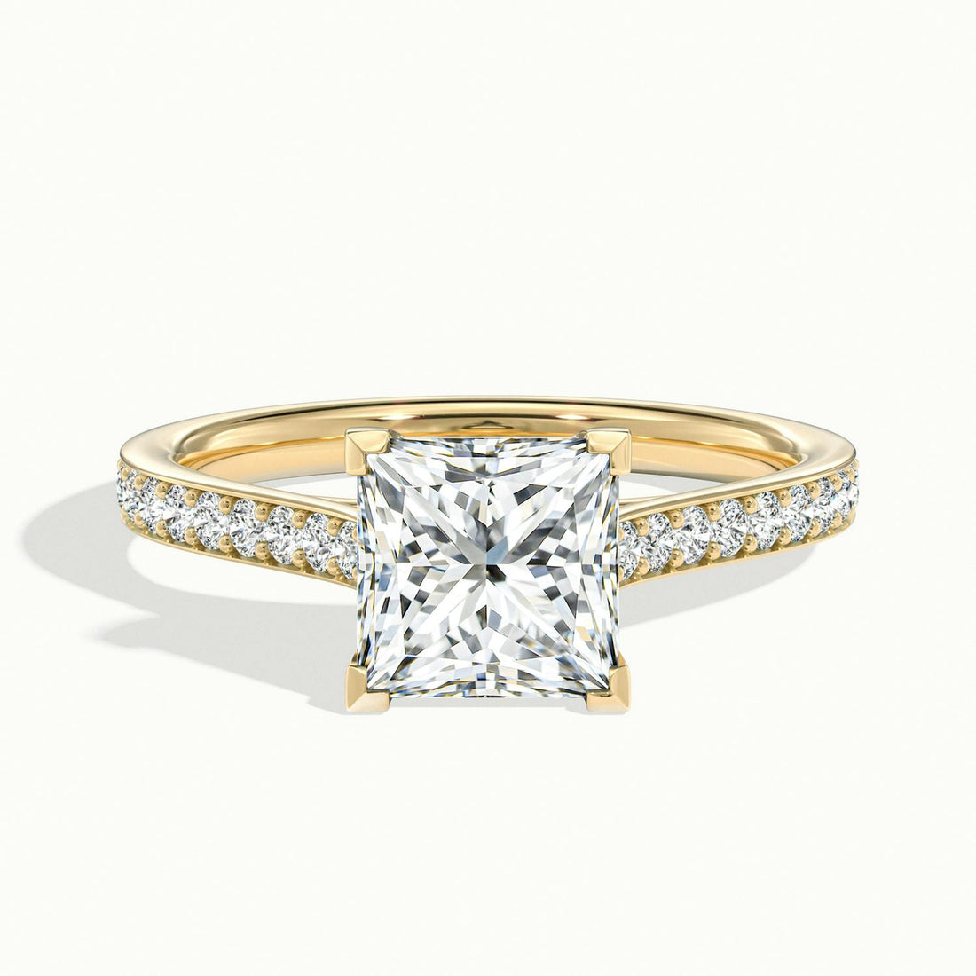 Aimee Princess Solitaire Pavé Engagement Ring