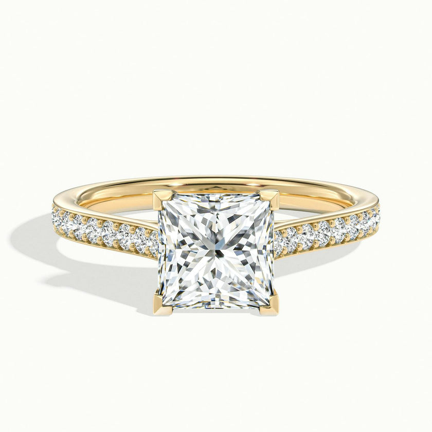 Aimee Princess Solitaire Pavé Engagement Ring