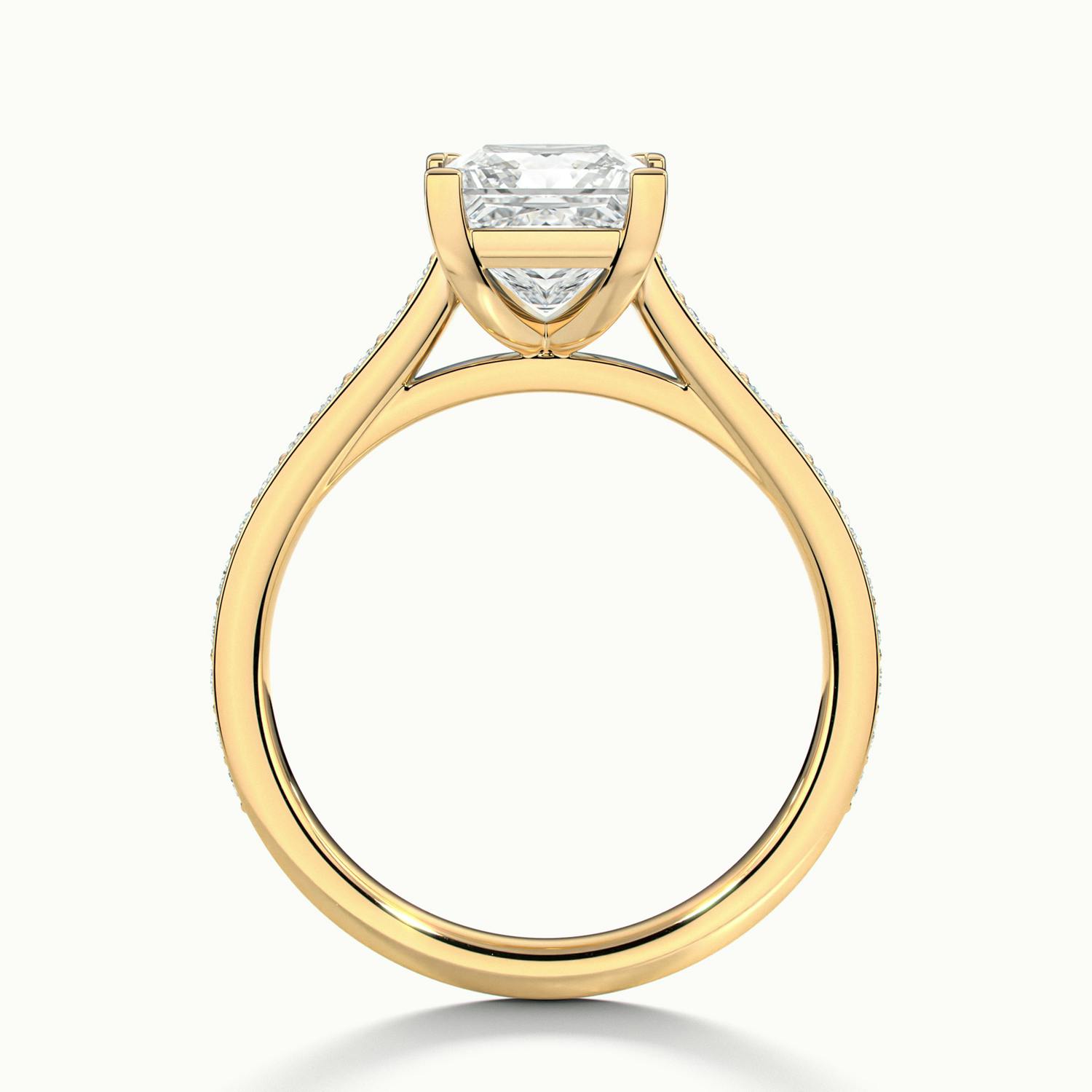 Aimee Princess Solitaire Pavé Engagement Ring
