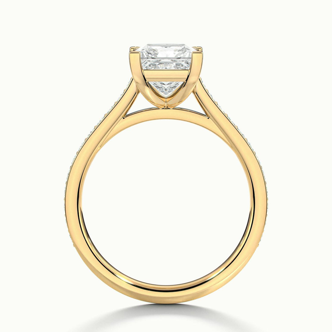Aimee Princess Solitaire Pavé Engagement Ring