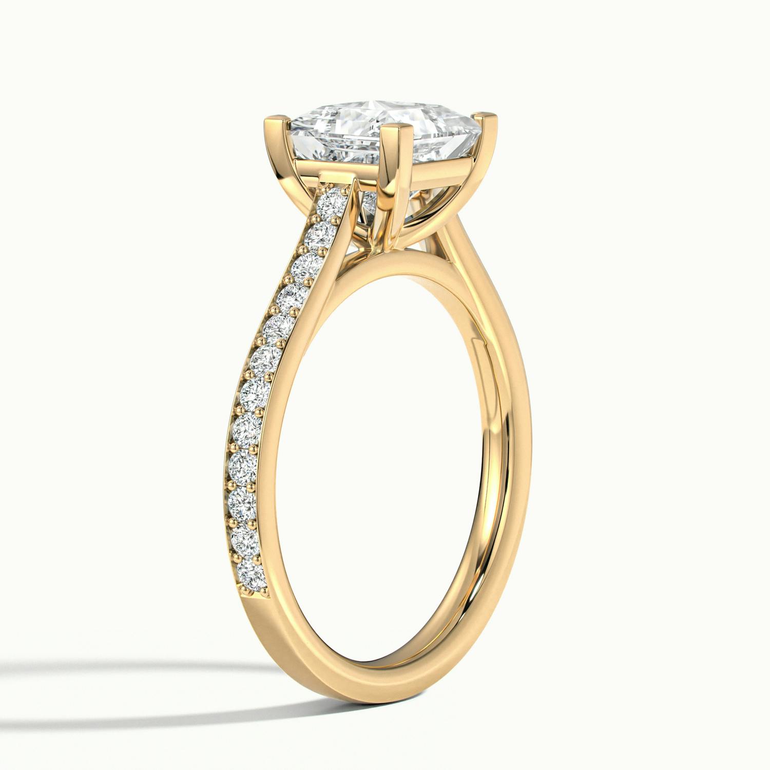 Aimee Princess Solitaire Pavé Engagement Ring