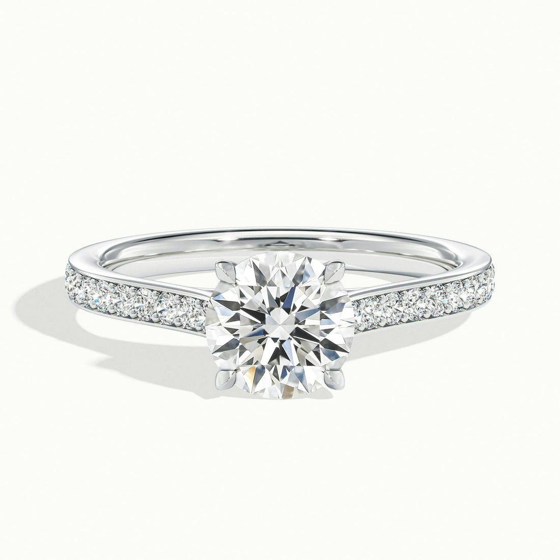 Aimee Round Solitaire Pavé Engagement Ring