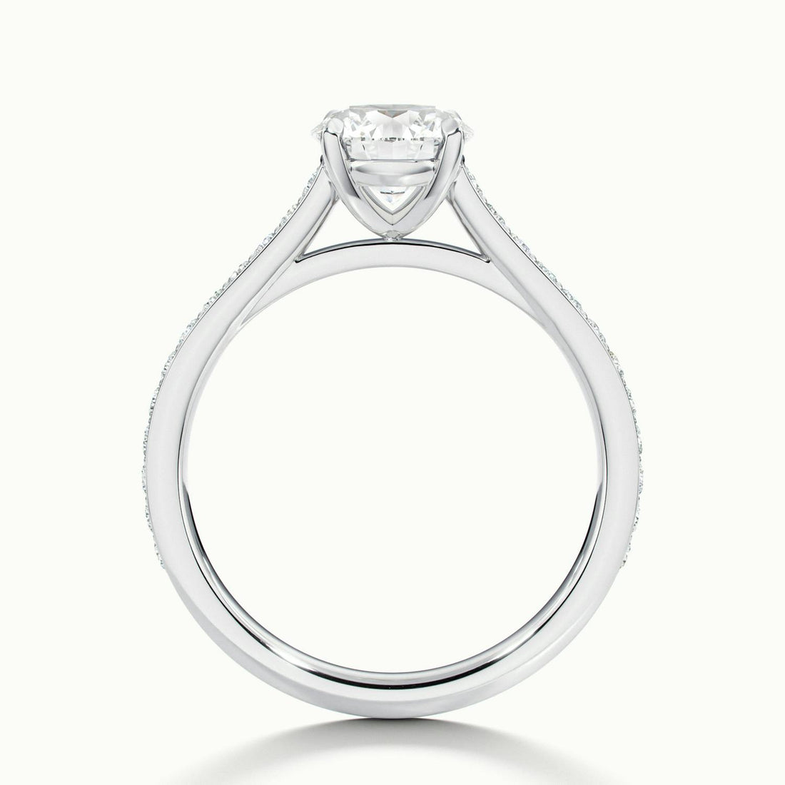 Aimee Round Solitaire Pavé Engagement Ring