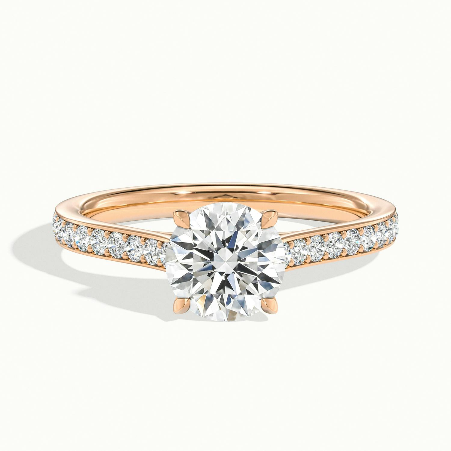 Aimee Round Solitaire Pavé Engagement Ring