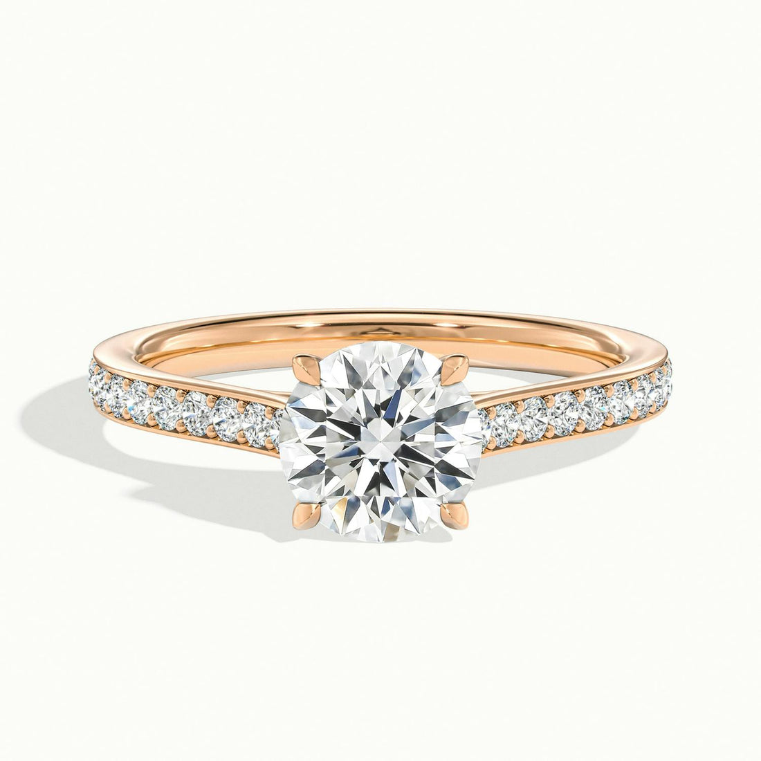 Aimee Round Solitaire Pavé Engagement Ring
