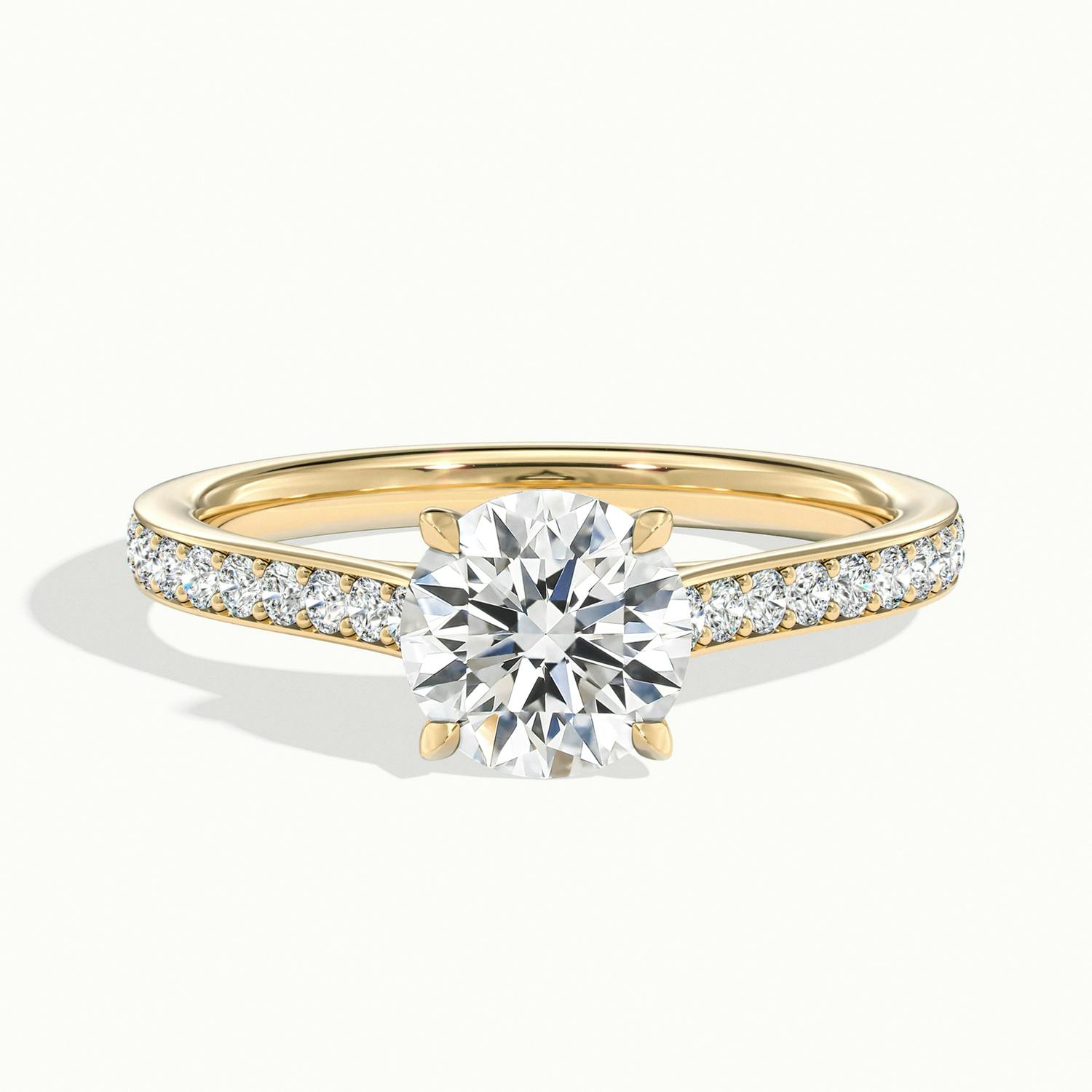 Aimee Round Solitaire Pavé Engagement Ring