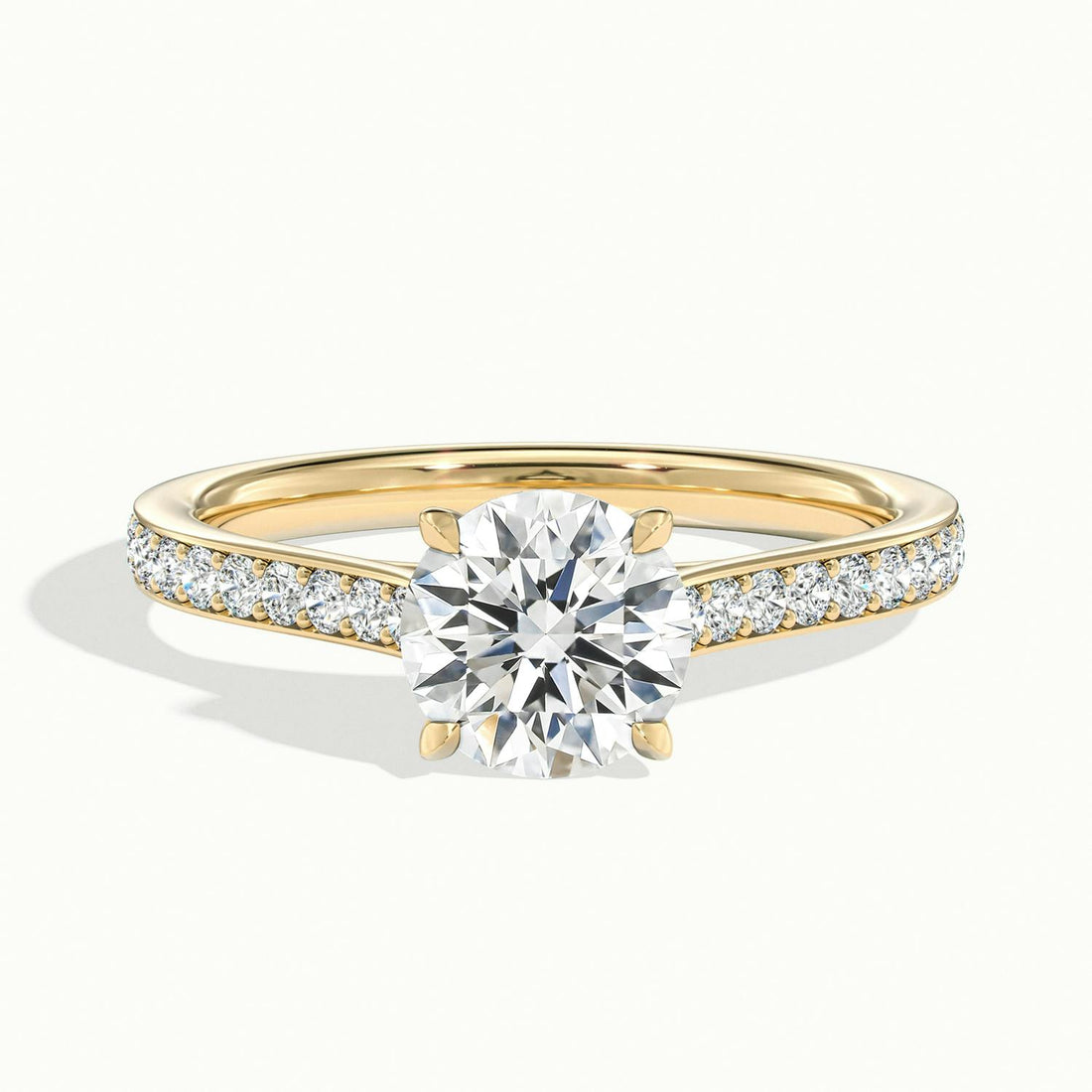 Aimee Round Solitaire Pavé Engagement Ring