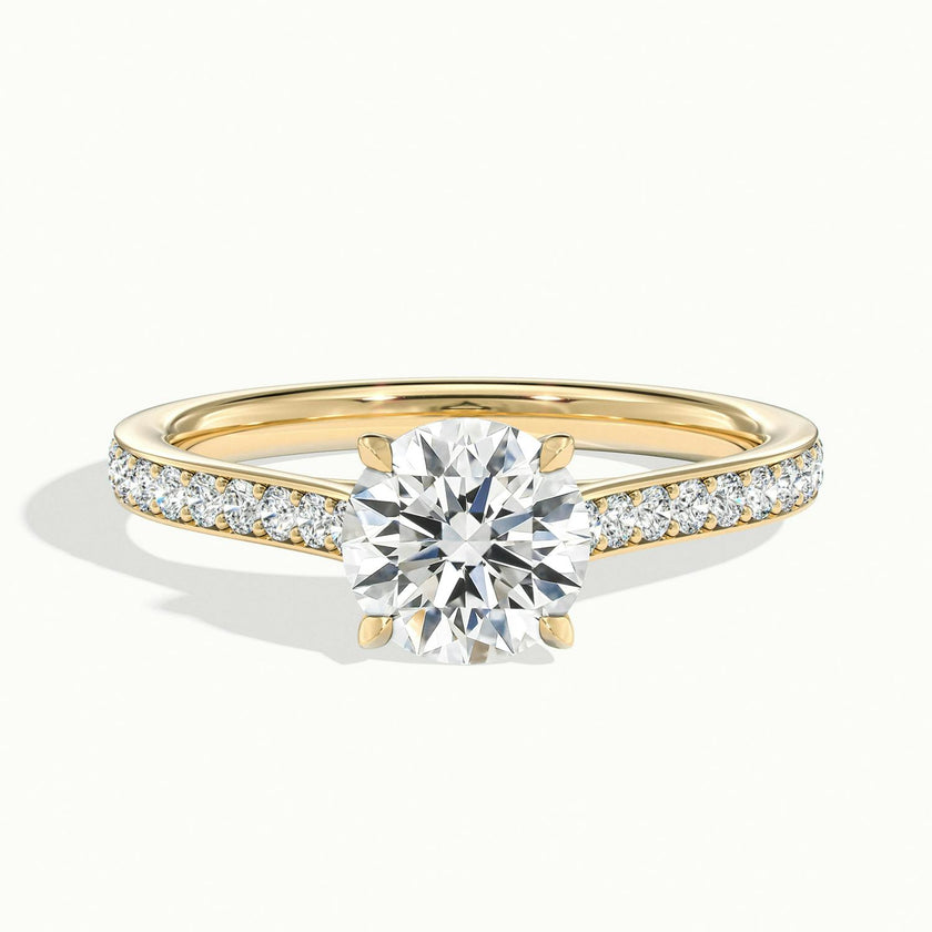 Aimee Round Solitaire Pavé Engagement Ring