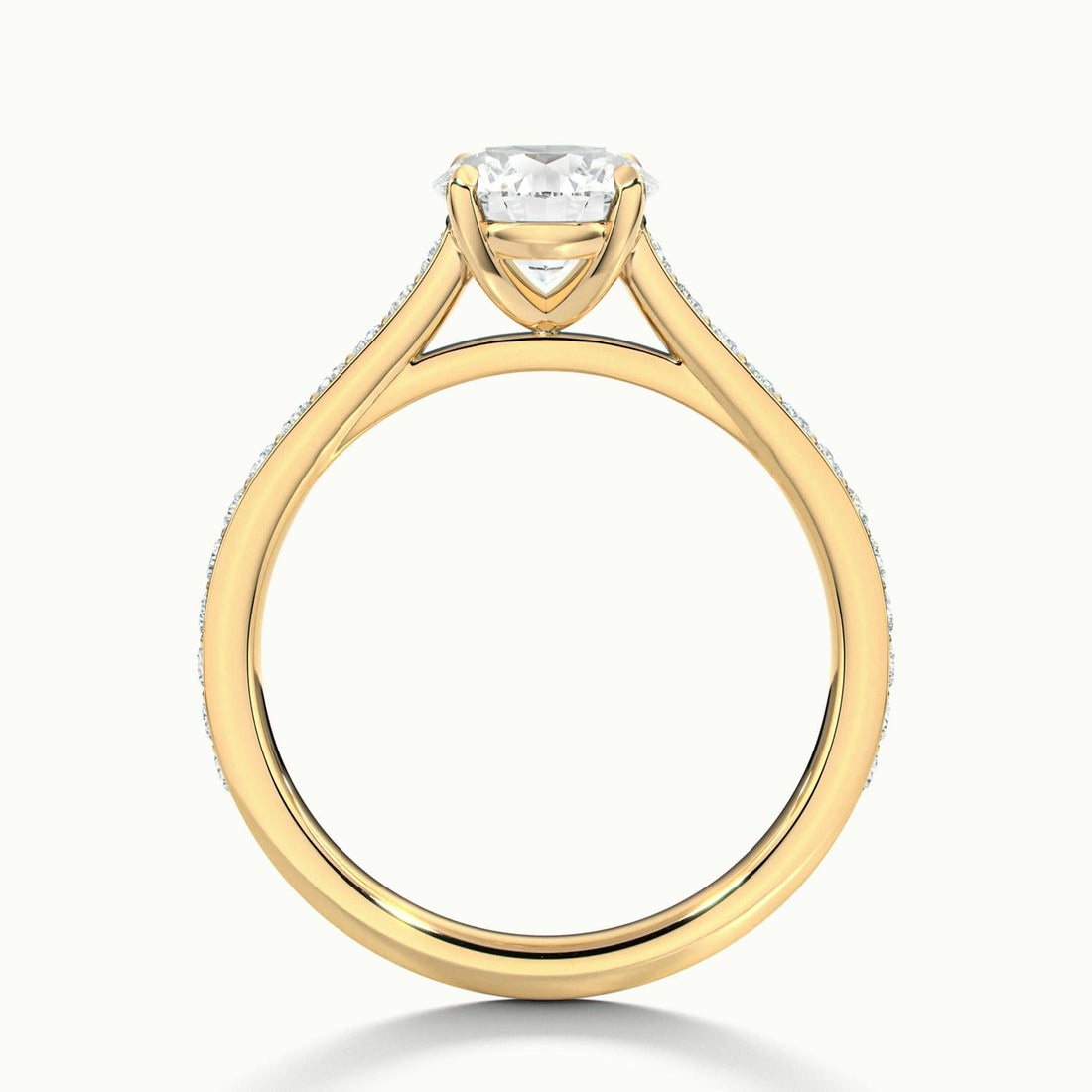 Aimee Round Solitaire Pavé Engagement Ring