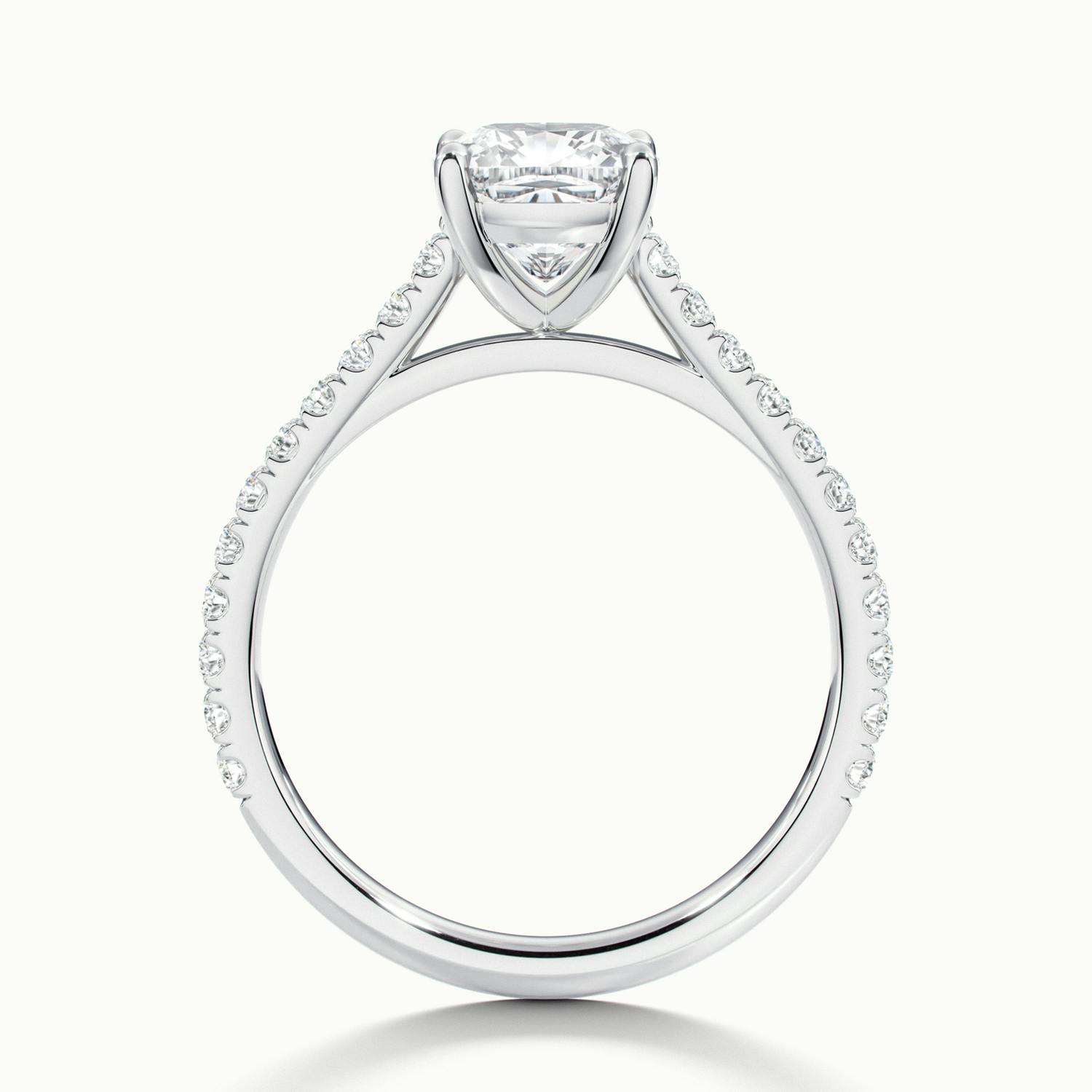 Freesia Cushion Solitaire Pavé Engagement Ring