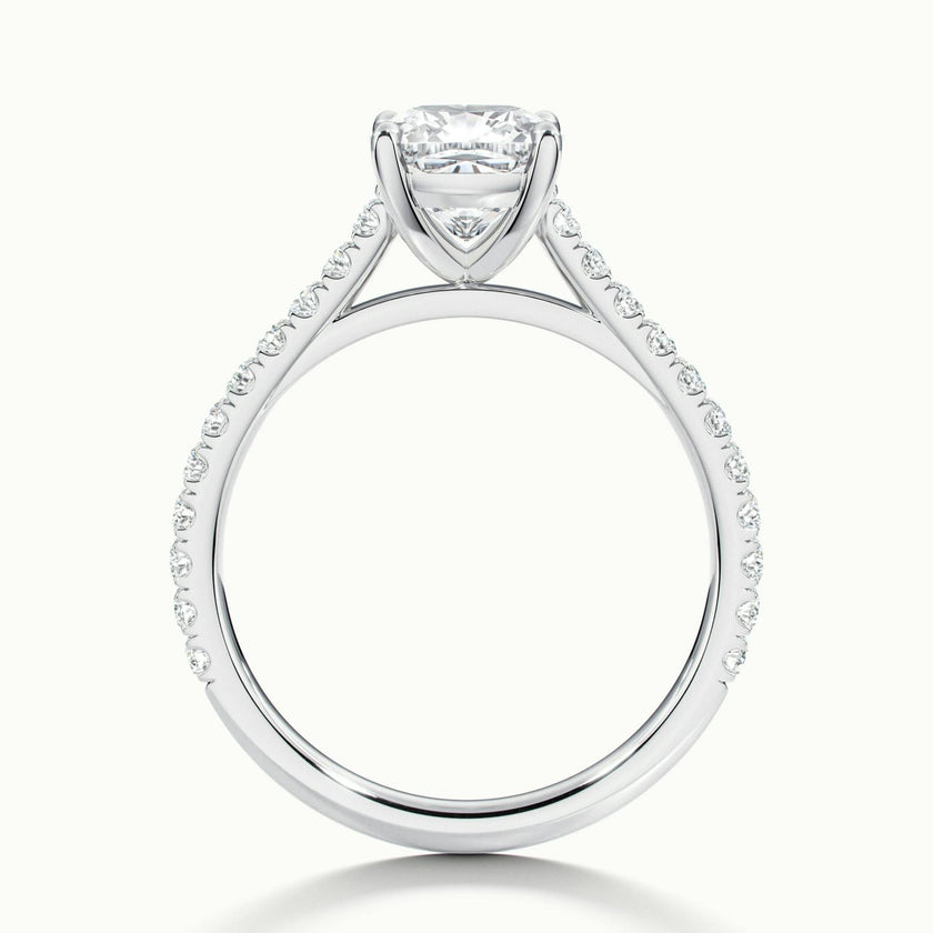 Freesia Cushion Solitaire Pavé Engagement Ring