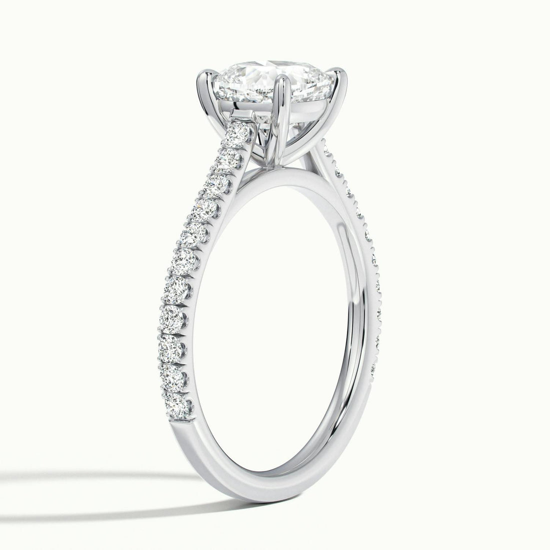 Freesia Cushion Solitaire Pavé Engagement Ring