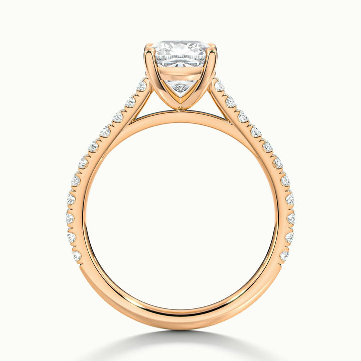 Freesia Cushion Solitaire Pavé Engagement Ring