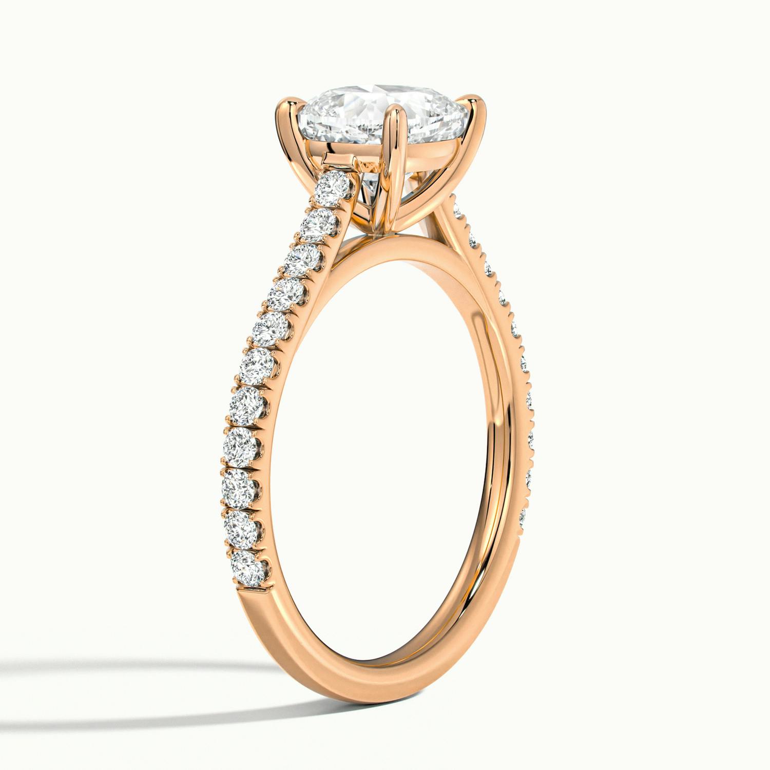 Freesia Cushion Solitaire Pavé Engagement Ring