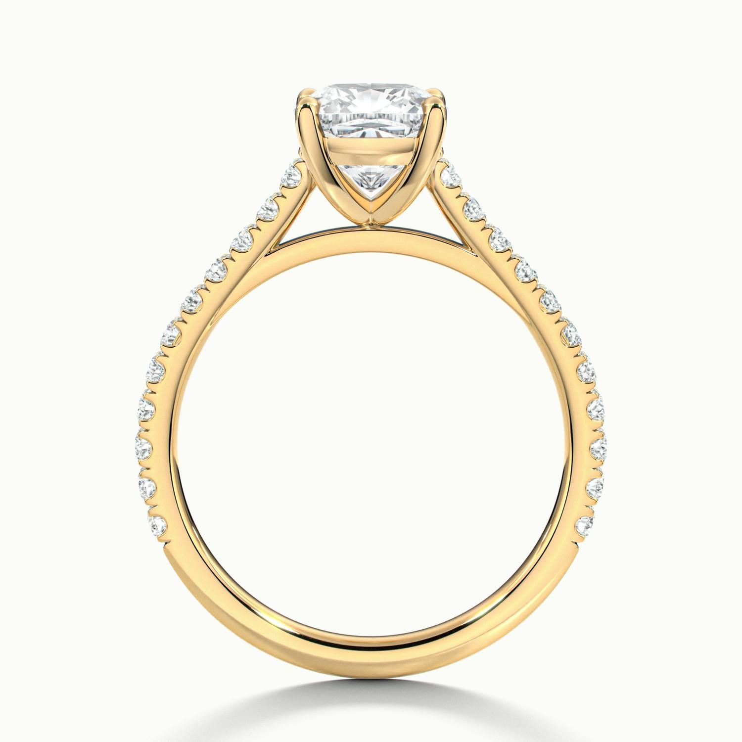 Freesia Cushion Solitaire Pavé Engagement Ring