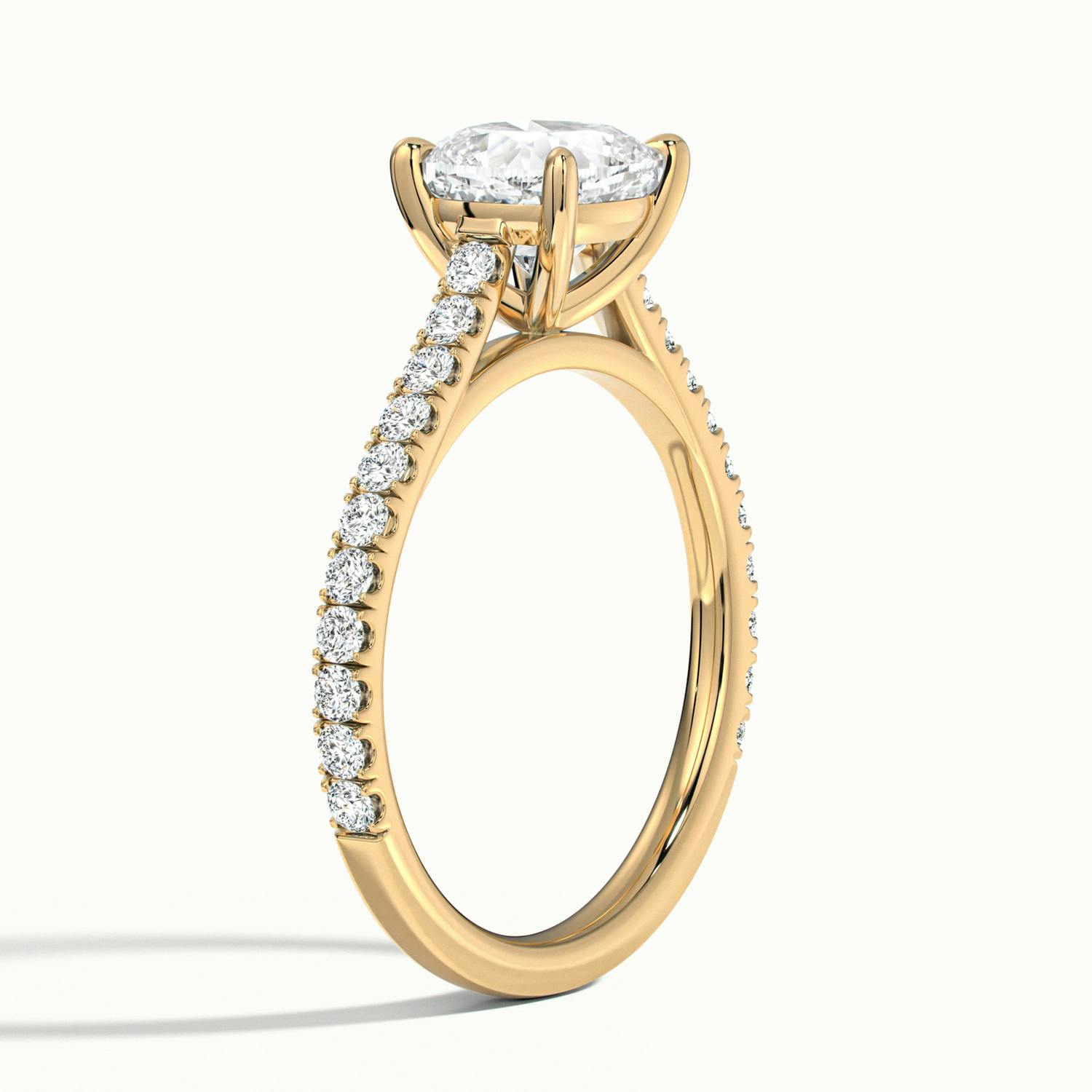 Freesia Cushion Solitaire Pavé Engagement Ring