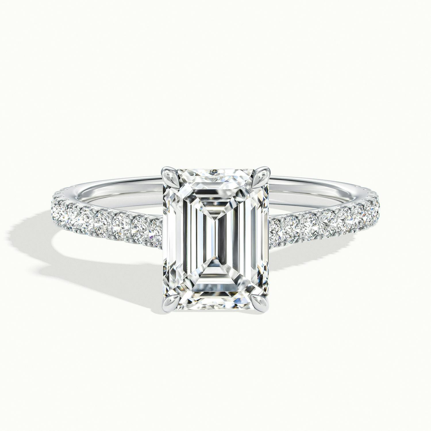 Freesia Emerald Solitaire Pavé Engagement Ring