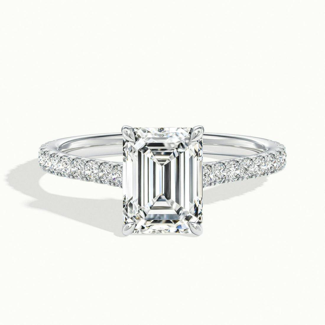 Freesia Emerald Solitaire Pavé Engagement Ring