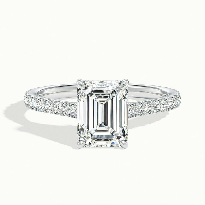 Freesia Emerald Solitaire Pavé Engagement Ring
