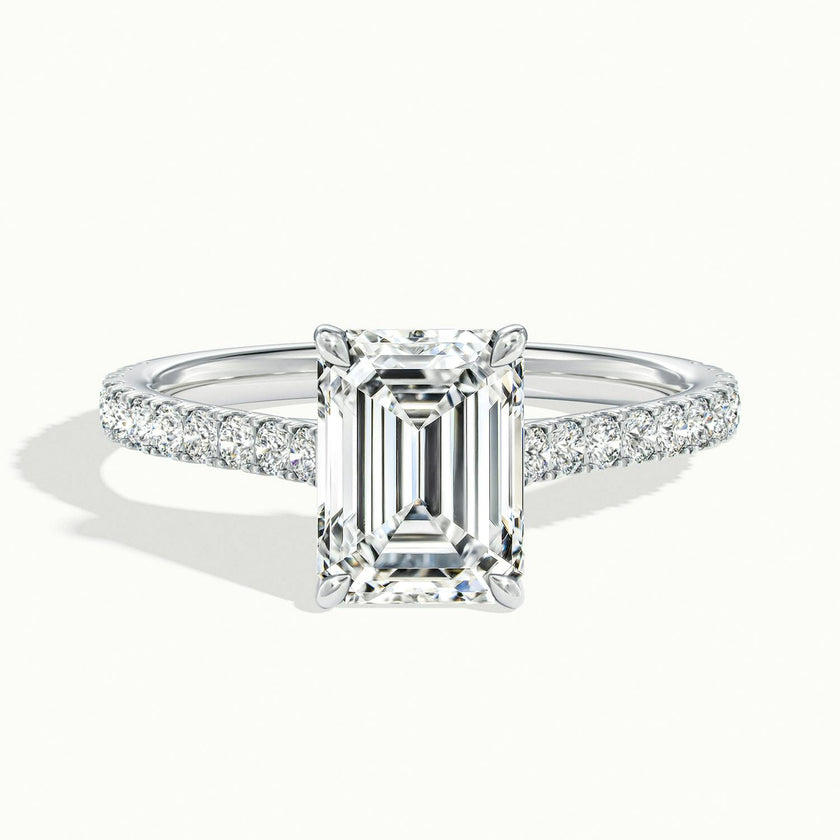 Freesia Emerald Solitaire Pavé Engagement Ring