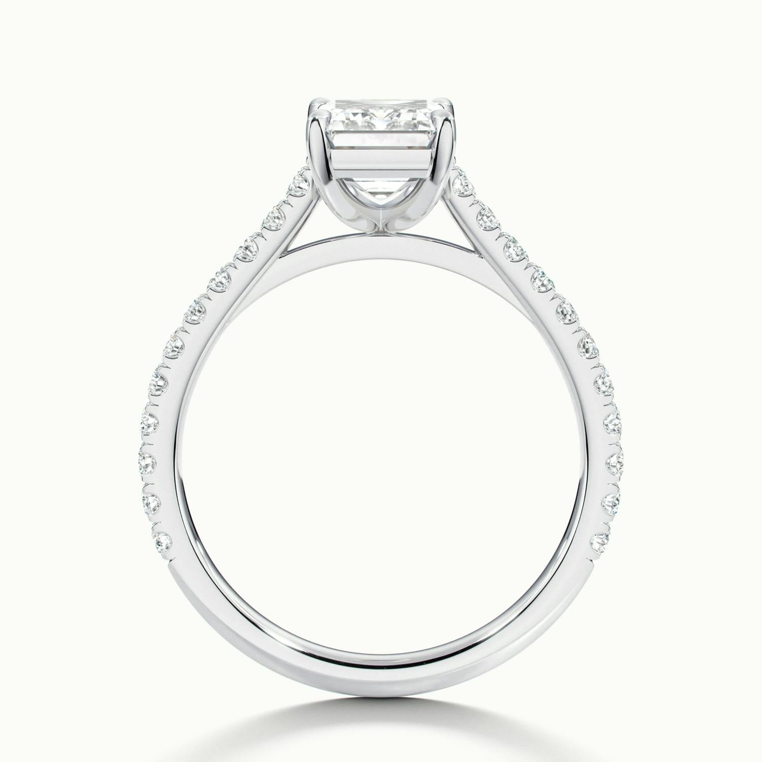 Freesia Emerald Solitaire Pavé Engagement Ring