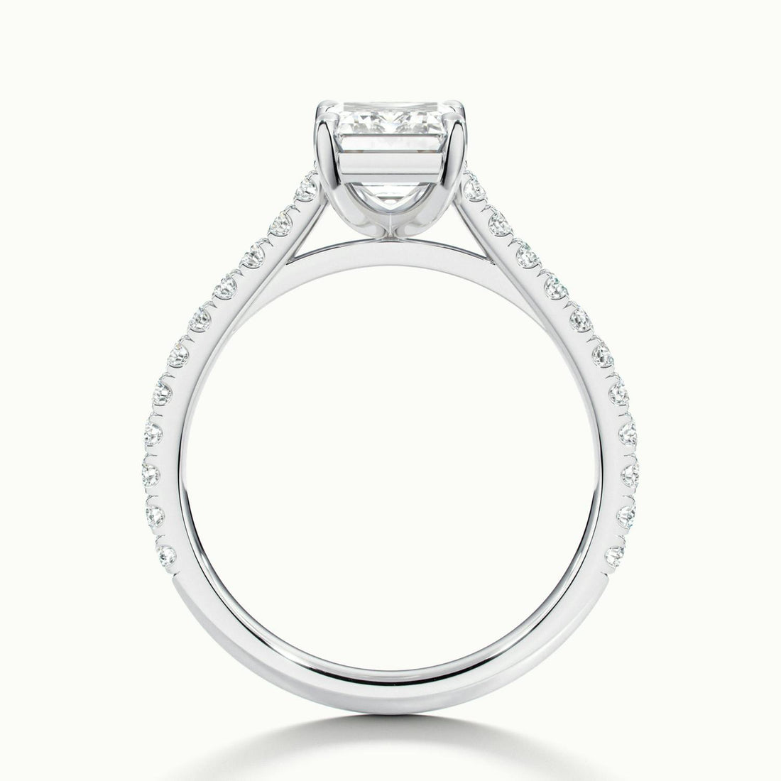 Freesia Emerald Solitaire Pavé Engagement Ring